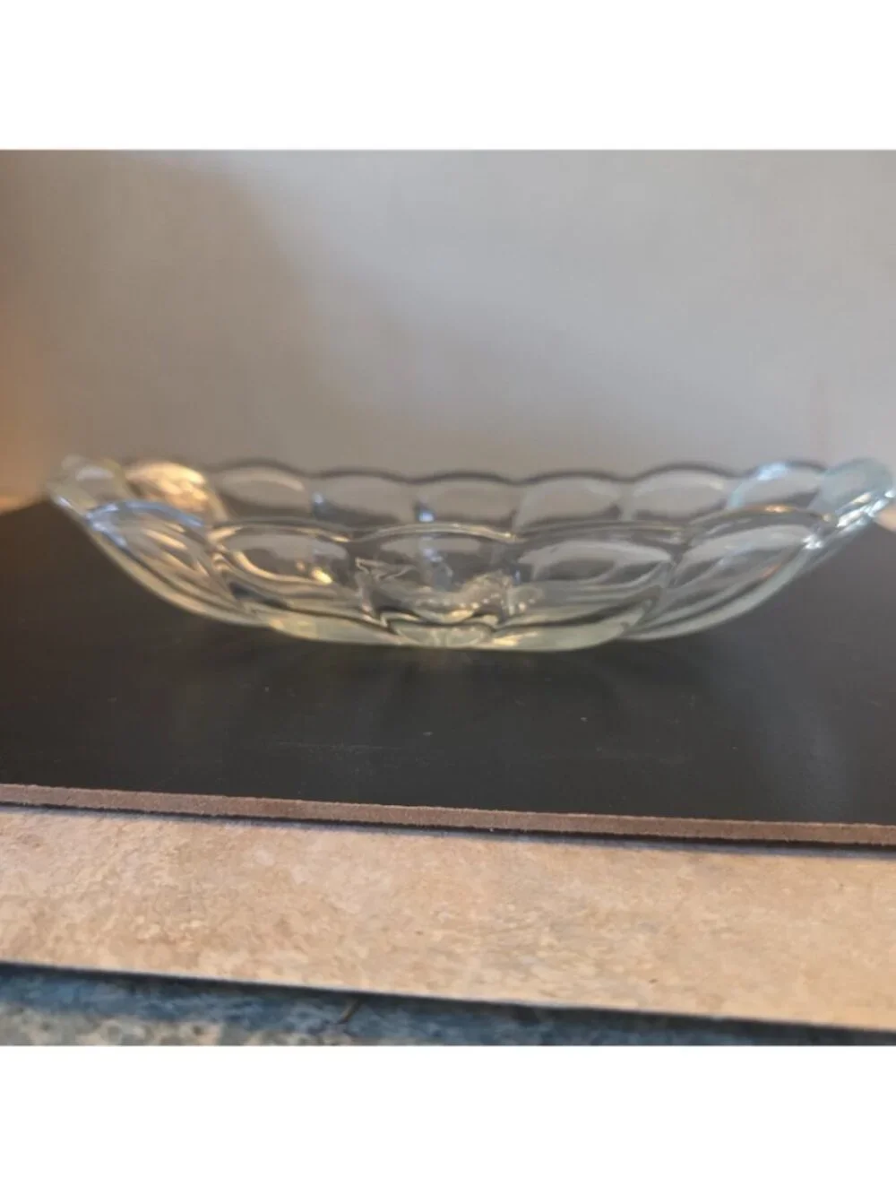 Vintage Banana Split Boat Relish Dish Clear 8